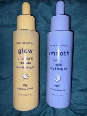 Spa essentials- Glow Vitamin C Day & Smooth Retinol Repair Face & Body Oil 3.2oz